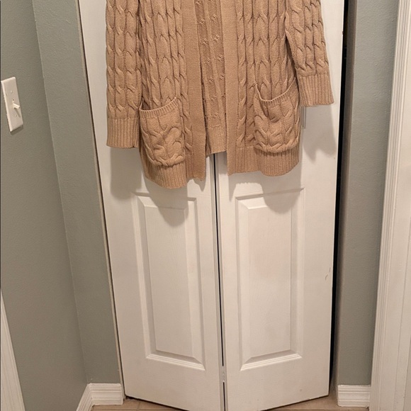 St. John's Bay Cable Knit Cardigan in Beige - Picture 2 of 7